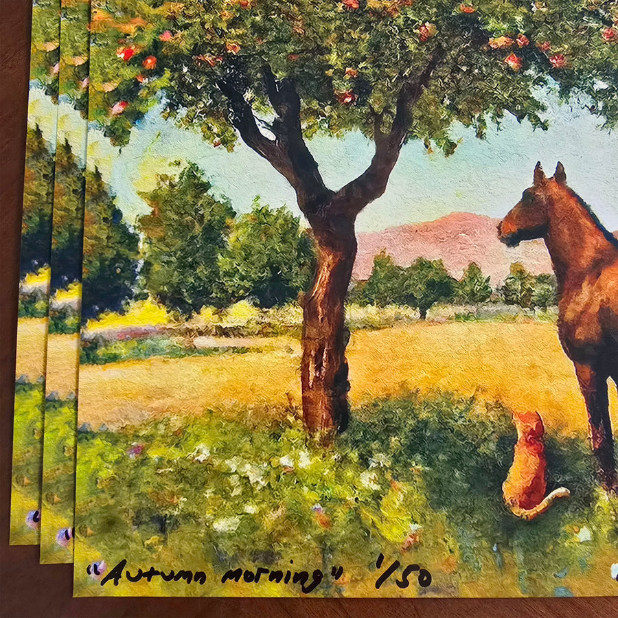 Autumn Morning (Signed Print From "The Stock Horse and the Stable Cat")