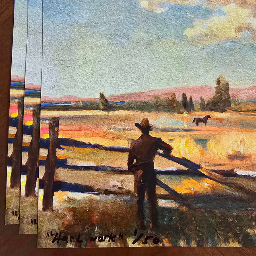 Hard Work (Signed Print From "The Stock Horse and the Stable Cat")