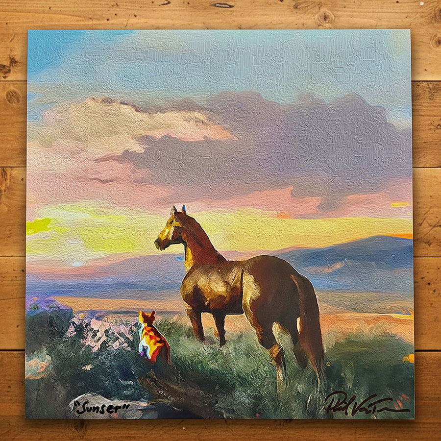 Sunset (Signed Print From "The Stock Horse and the Stable Cat")