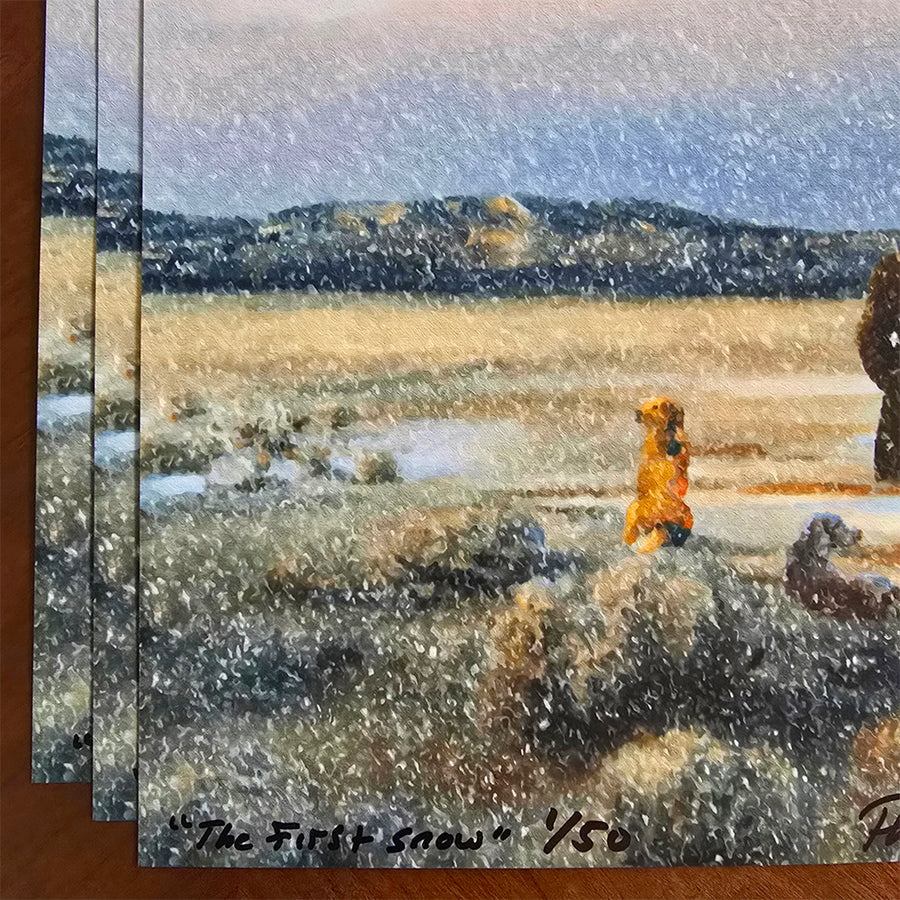 The First Snow (Signed Print From "A Dog Who Follows Gladly")