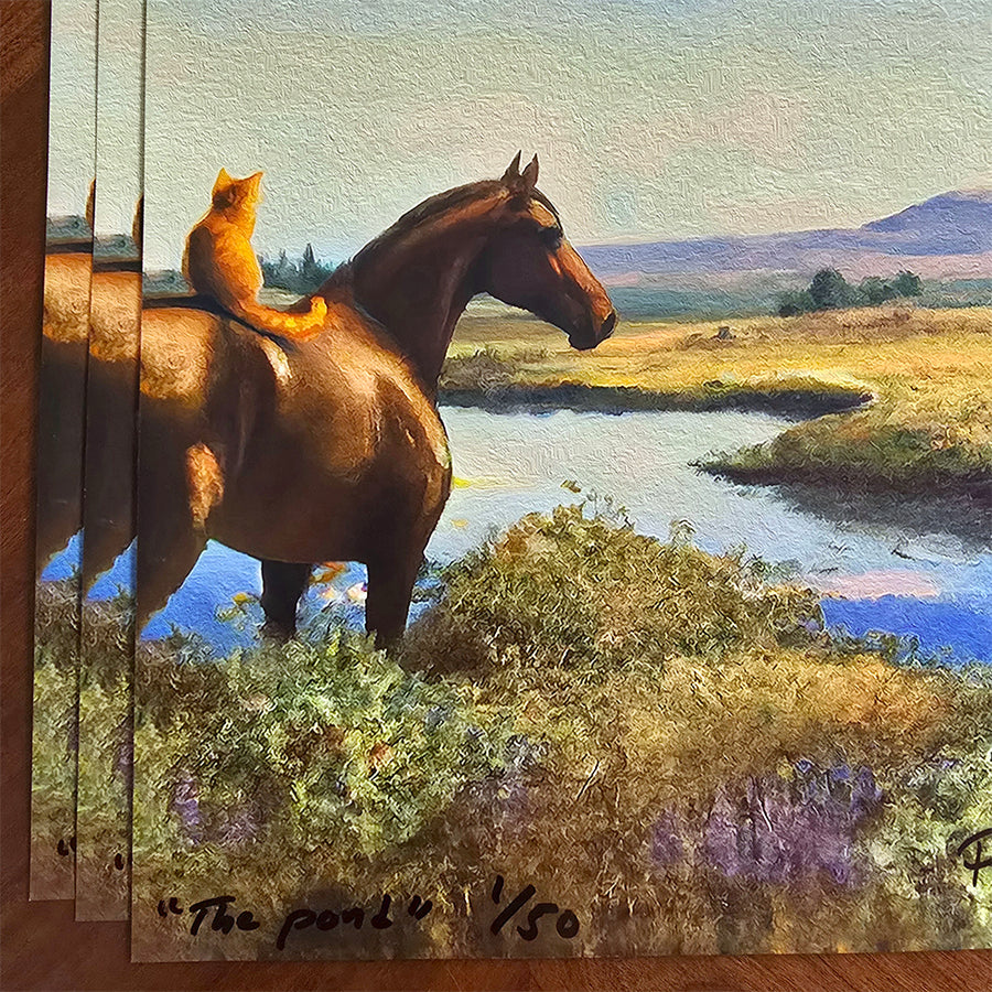 The Pond (Signed Print From "The Stock Horse and the Stable Cat")